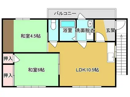 平井ハイツ(2LDK/2階)の間取り写真