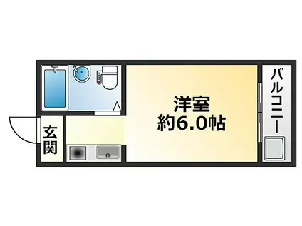 山陽電鉄本線 板宿駅 徒歩5分 4階建 築38年(ワンルーム/4階)の間取り写真