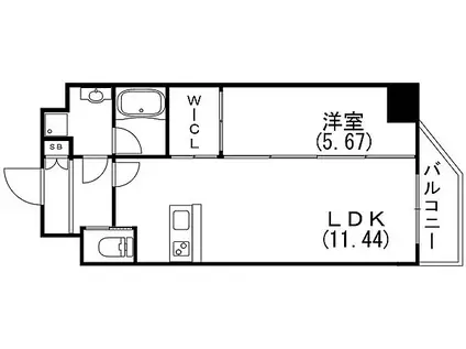 プレジオ神戸ウエスト(1LDK/8階)の間取り写真