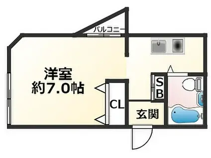 神戸市西神・山手線 妙法寺駅(兵庫) 徒歩2分 5階建 築30年(ワンルーム/4階)の間取り写真