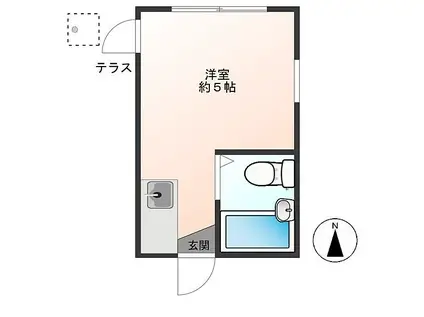 寿町アパート(ワンルーム/1階)の間取り写真