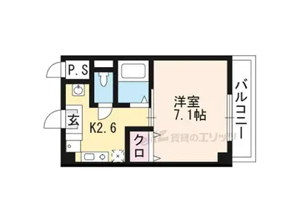 JR東海道・山陽本線 南草津駅 徒歩19分 4階建 築26年(1K/4階)の間取り写真