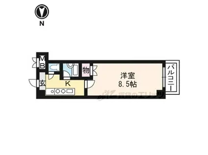 JR東海道・山陽本線 南草津駅 徒歩17分 3階建 築25年(1K/3階)の間取り写真