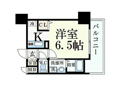 ララプレイス ザ・京橋ステラ(1K/5階)の間取り写真