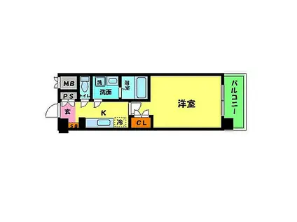 CASSIA高井田 ノース COURT(ワンルーム/1階)の間取り写真