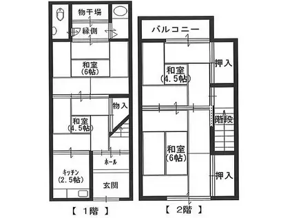 若江本町借家(4K)の間取り写真