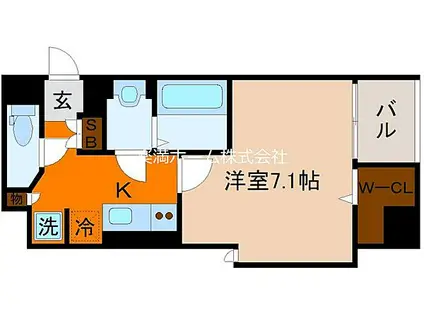 アドバンス京都デタンデュ(1K/8階)の間取り写真