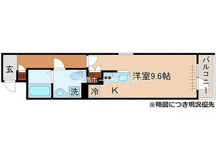 THE GARNET SUITE RESIDENCE西大路(ワンルーム/1階)の間取り写真