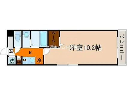 アドバンス京都北大路レフィナード(1K/2階)の間取り写真