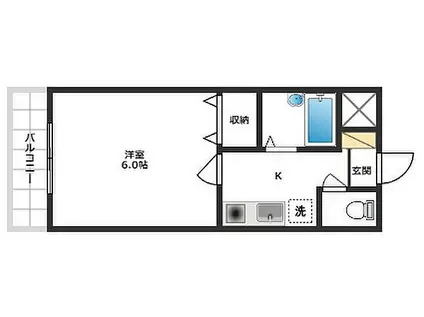 アビテ八幡(1K/1階)の間取り写真