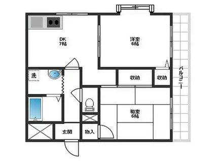 735柳ビル(2DK/3階)の間取り写真