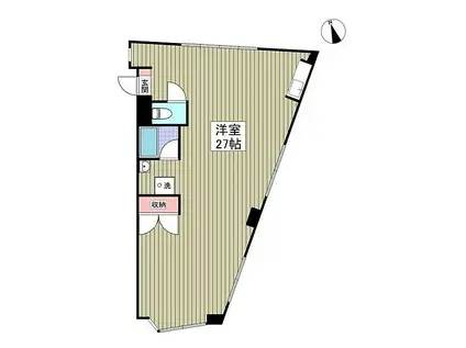 キュウブEX三俣(ワンルーム/2階)の間取り写真