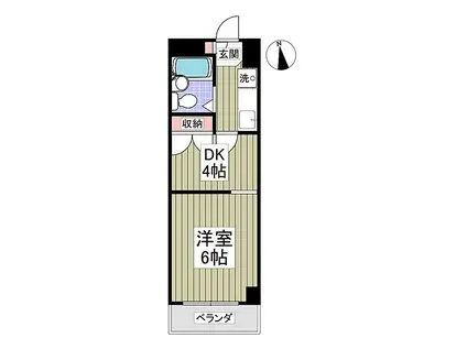 たいしん与野ハイツ(1DK/3階)の間取り写真