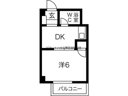 札幌市営東豊線 北１３条東駅 徒歩3分 6階建 築40年(1DK/6階)の間取り写真
