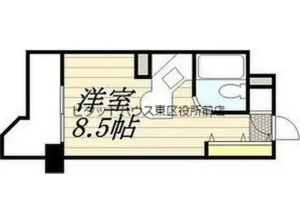 JR函館本線 札幌駅(ＪＲ) 徒歩7分 10階建 築34年(ワンルーム/7階)の間取り写真