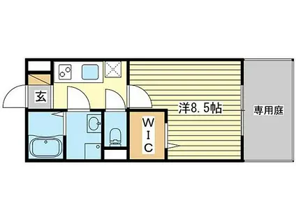 グランドソレーユ西蒲田(1K/1階)の間取り写真