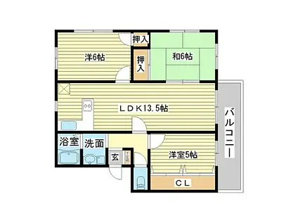 コーポエム・エヌ・中島(3LDK/2階)の間取り写真