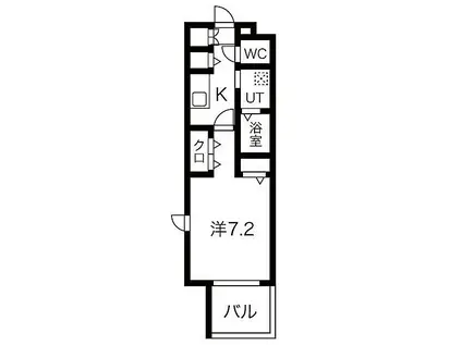 名古屋市営名城線 黒川駅(愛知) 徒歩3分 14階建 築5年(1K/5階)の間取り写真