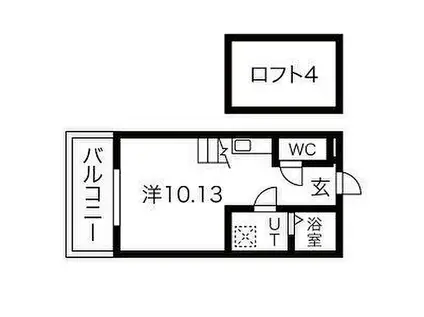 ガイドウェイバス志段味線 守山駅(愛知) 徒歩2分 2階建 築6年(ワンルーム/2階)の間取り写真