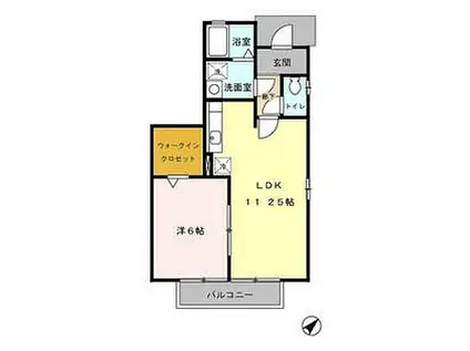 ガイドウェイバス志段味線 小幡緑地駅 徒歩35分 2階建 築22年(1LDK/1階)の間取り写真