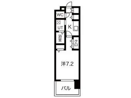 名古屋市営名城線 黒川駅(愛知) 徒歩3分 14階建 築5年(1K/5階)の間取り写真