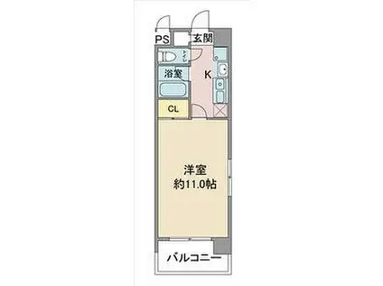 JR中央本線 新守山駅 徒歩10分 5階建 築23年(1K/5階)の間取り写真