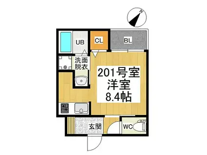 JR中央本線 鶴舞駅 徒歩12分 3階建 築6年(ワンルーム/2階)の間取り写真
