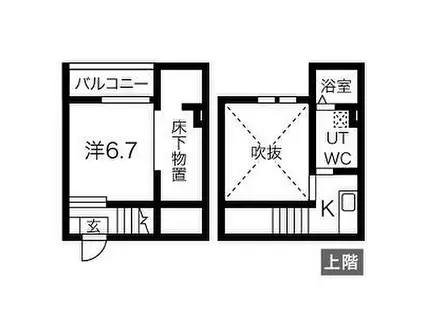 名古屋市営名城線 ナゴヤドーム前矢田駅 徒歩4分 2階建 築9年(1K/2階)の間取り写真