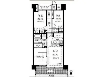 名鉄瀬戸線 尼ケ坂駅 徒歩9分 8階建 築19年(3LDK/1階)の間取り写真