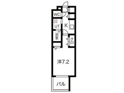 名古屋市営名城線 黒川駅(愛知) 徒歩3分 14階建 築5年(1K/5階)の間取り写真