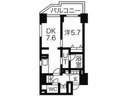 名古屋市営桜通線 車道駅 徒歩5分 15階建 築18年(1DK/11階)の間取り写真
