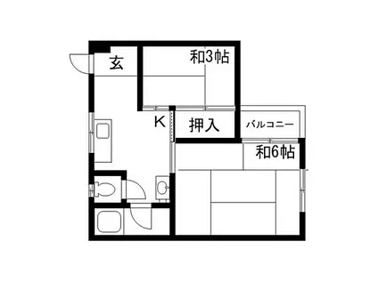 中野マンション(2DK/3階)の間取り写真