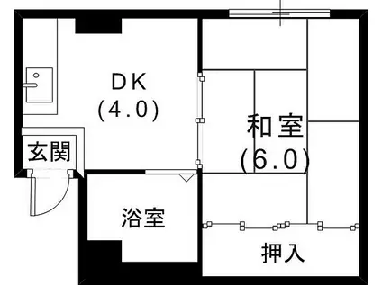 グラディート神戸II(1DK/4階)の間取り写真