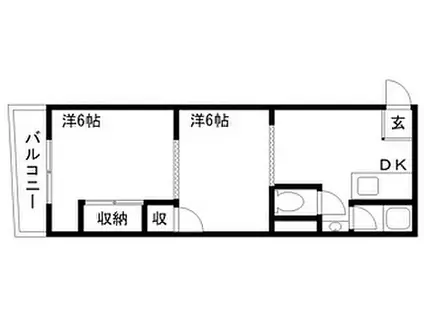 辰巳マンション(2DK/3階)の間取り写真