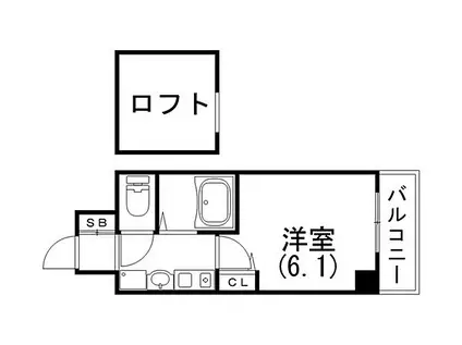エステムコート神戸県庁前IIIフィエルテ(1K/4階)の間取り写真