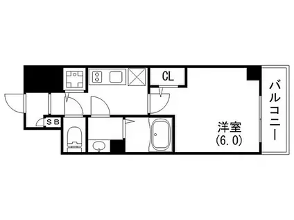 エスリード神戸三宮(1K/8階)の間取り写真