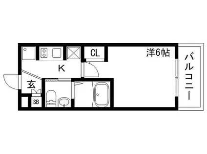 エステムプラザ神戸三宮ルクシア(1K/7階)の間取り写真