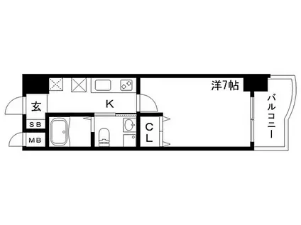 アドバンス神戸プラージュ(1K/13階)の間取り写真
