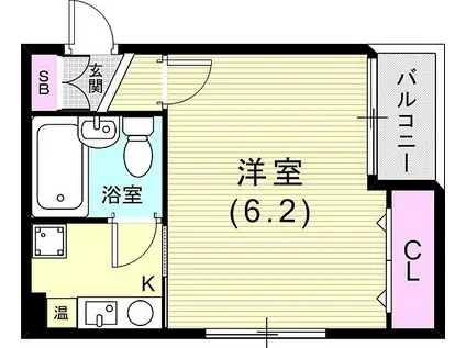 新神戸ステーションパーク(ワンルーム/3階)の間取り写真