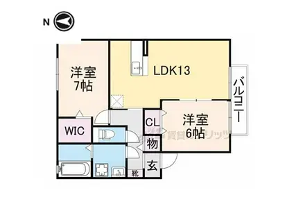 レーブプレミールII番館(2LDK/2階)の間取り写真