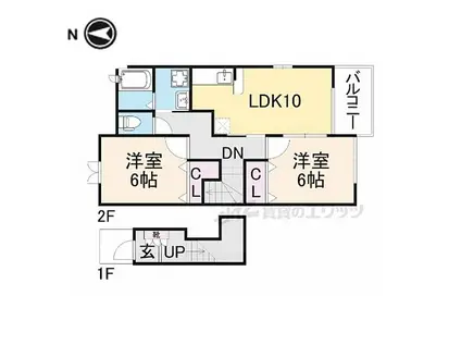 ファインレジデンス1番館(2LDK/2階)の間取り写真