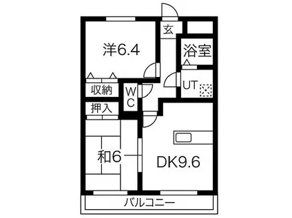 JR山陽本線 網干駅 徒歩3分 5階建 築27年(2DK/2階)の間取り写真
