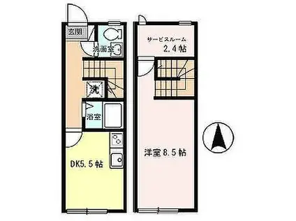 山陽電鉄本線 人丸前駅 徒歩3分 2階建 築19年(1DK/1階)の間取り写真