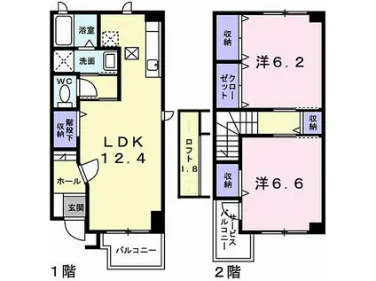 山陽電鉄網干線 平松駅 徒歩10分 2階建 築21年(2LDK)の間取り写真