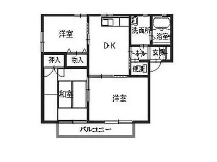 山陽電鉄本線 山陽姫路駅 徒歩21分 2階建 築26年(3DK/2階)の間取り写真