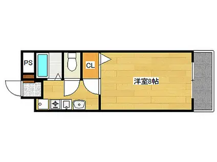 阪急神戸本線 六甲駅 徒歩12分 3階建 築24年(1K/2階)の間取り写真