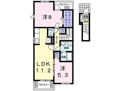 JR加古川線 社町駅 徒歩41分 2階建 築16年(2LDK/2階)の間取り写真