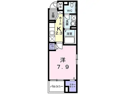 山陽電鉄本線 山陽姫路駅 徒歩20分 5階建 築7年(1K/5階)の間取り写真