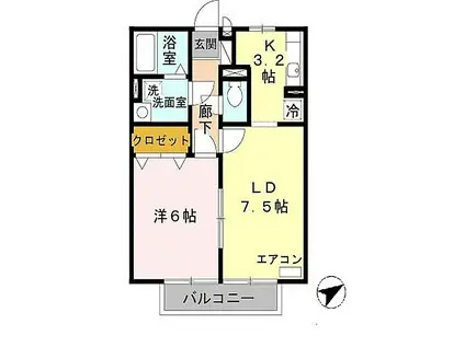 JR姫新線 本竜野駅 徒歩19分 2階建 築20年(1LDK/2階)の間取り写真