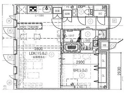 ジェノヴィア新大塚(1LDK/4階)の間取り写真